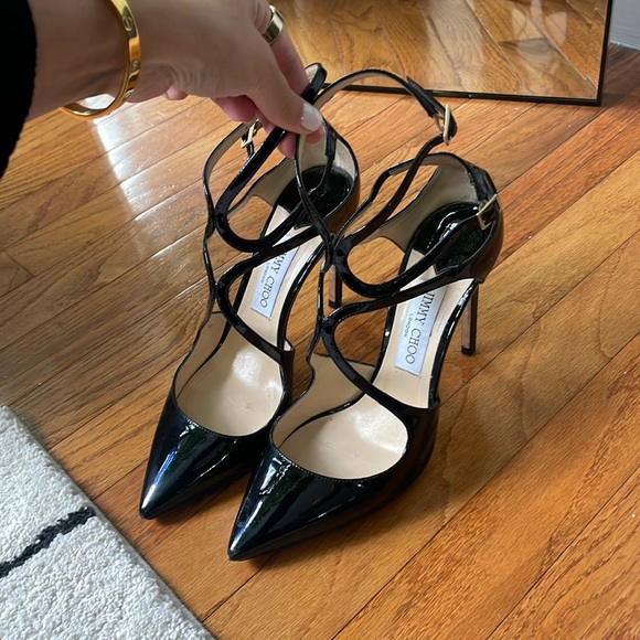 Classic Iconic Jimmy Choo Lancer Pointed Toe Patent Pumps Size 39 - Picture 2 of 10